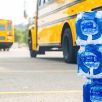 Stacked bottles of water